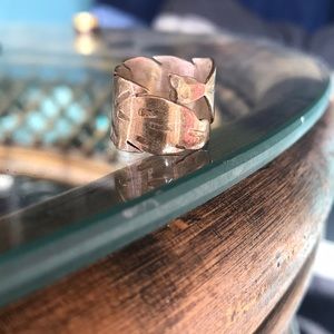 Hand made silver Leaf ring